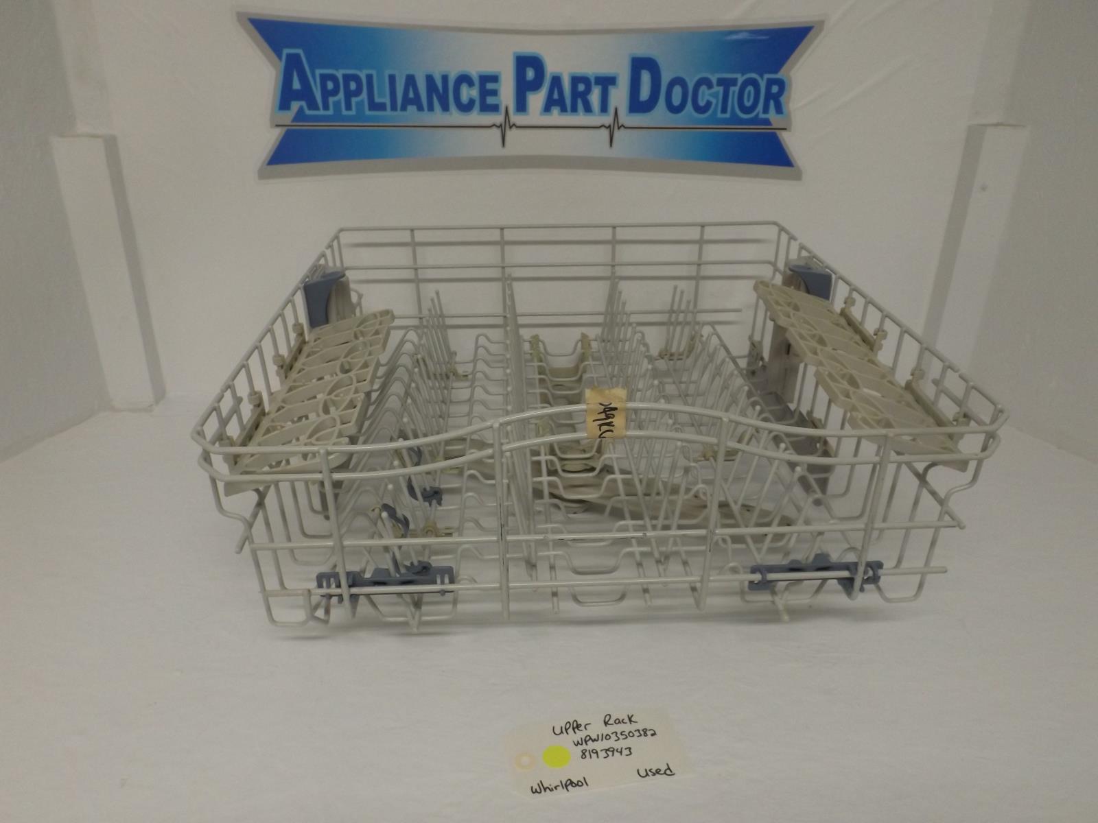 Whirlpool Dishwasher WPW10350382 8193943 Upper Rack Used Whirlpool Dishwasher WPW10350382 8193943 Upper Rack Used